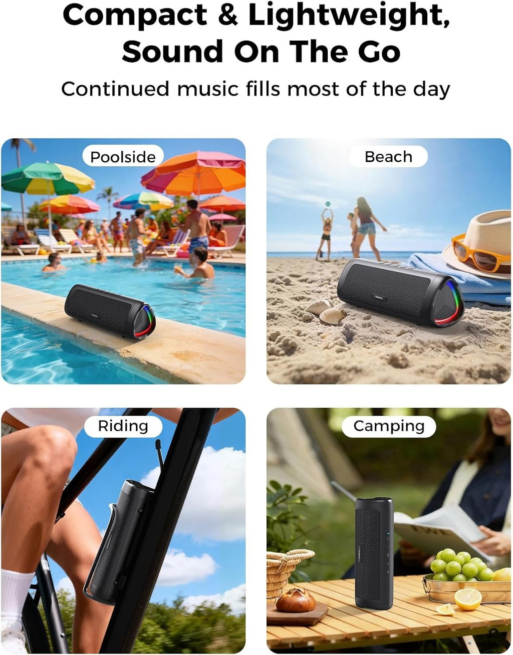 20W Bluetooth Speaker Portable Wireless Speaker with HD Sound, IPX5 Waterproof & 24H Playtime