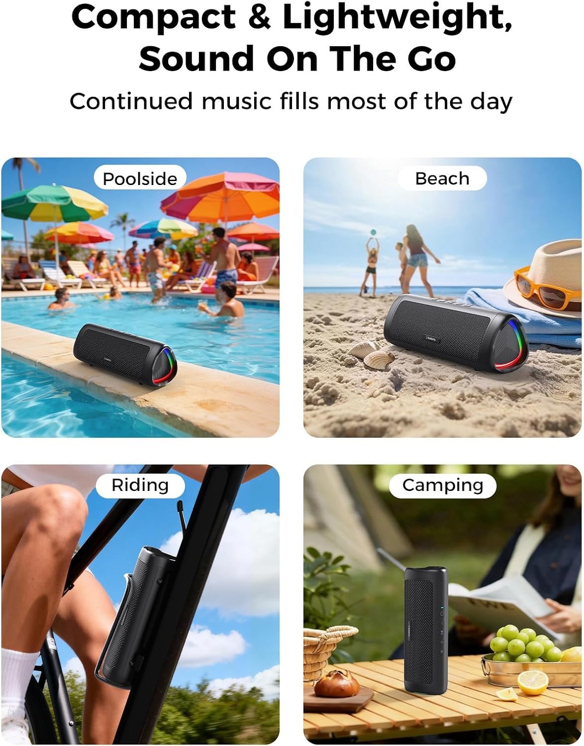 20W Bluetooth Speaker Portable Wireless Speaker with HD Sound, IPX5 Waterproof & 24H Playtime